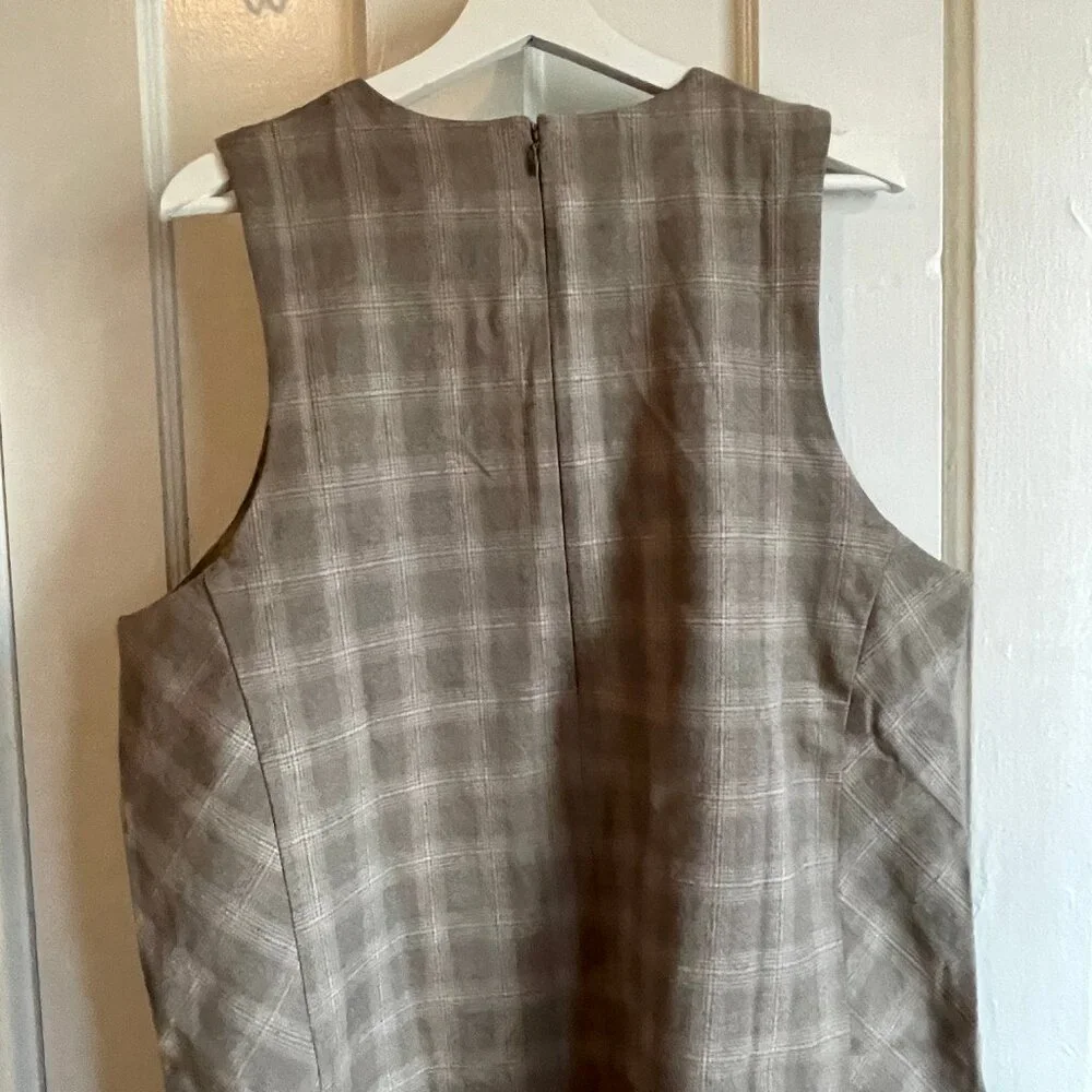 Banana Republic Plaid Sleeveless Shift Mini Dress size 18 NWT - Picture 4 of 6